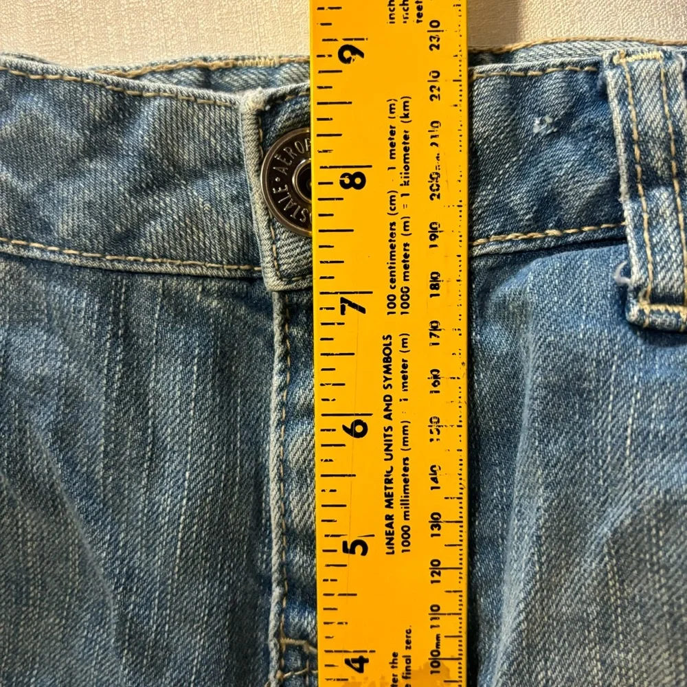 Aeropostale denim jean distressed long cotton shorts Sz 9/10
